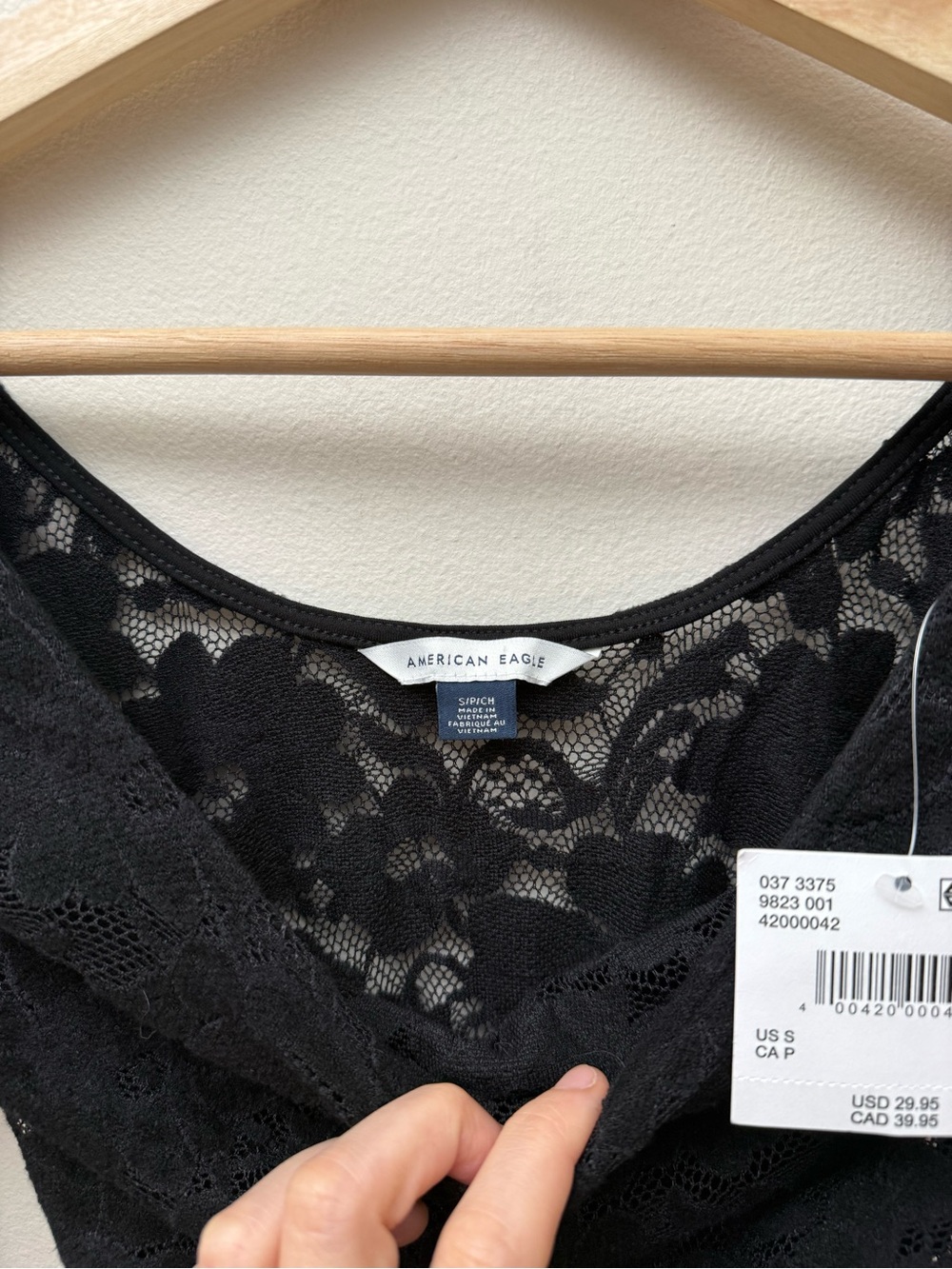 American Eagle Outfitters Black Lace Long-Sleeve Bodysuit - Picture 10 of 10